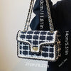 Schwarz-weiß karierte lässige Umhängetasche Umhängetasche Damen Schultertaschen Handtaschen mit oberem Griff Modische quadratische Tasche