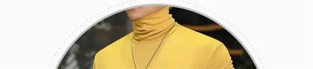 Fashion Men's Turtleneck T-Shirts Casual Autumn Winter High Collar New Slim Long Sleeve Stretch Model Undershirt Plus Size Tees