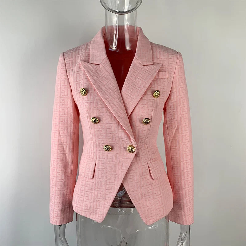 HarleyFashion 2024 Luxuriöse Frühlingskollektion Strukturiertes Muster Formelle Jacke Damen Blazer