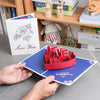 Valentinstag Geschenk 3D Pop Up Karte Jahrestag Hochzeit Geburtstag für Ehefrau Ehemann Grußkarten mit Umschlag und Notizkarte