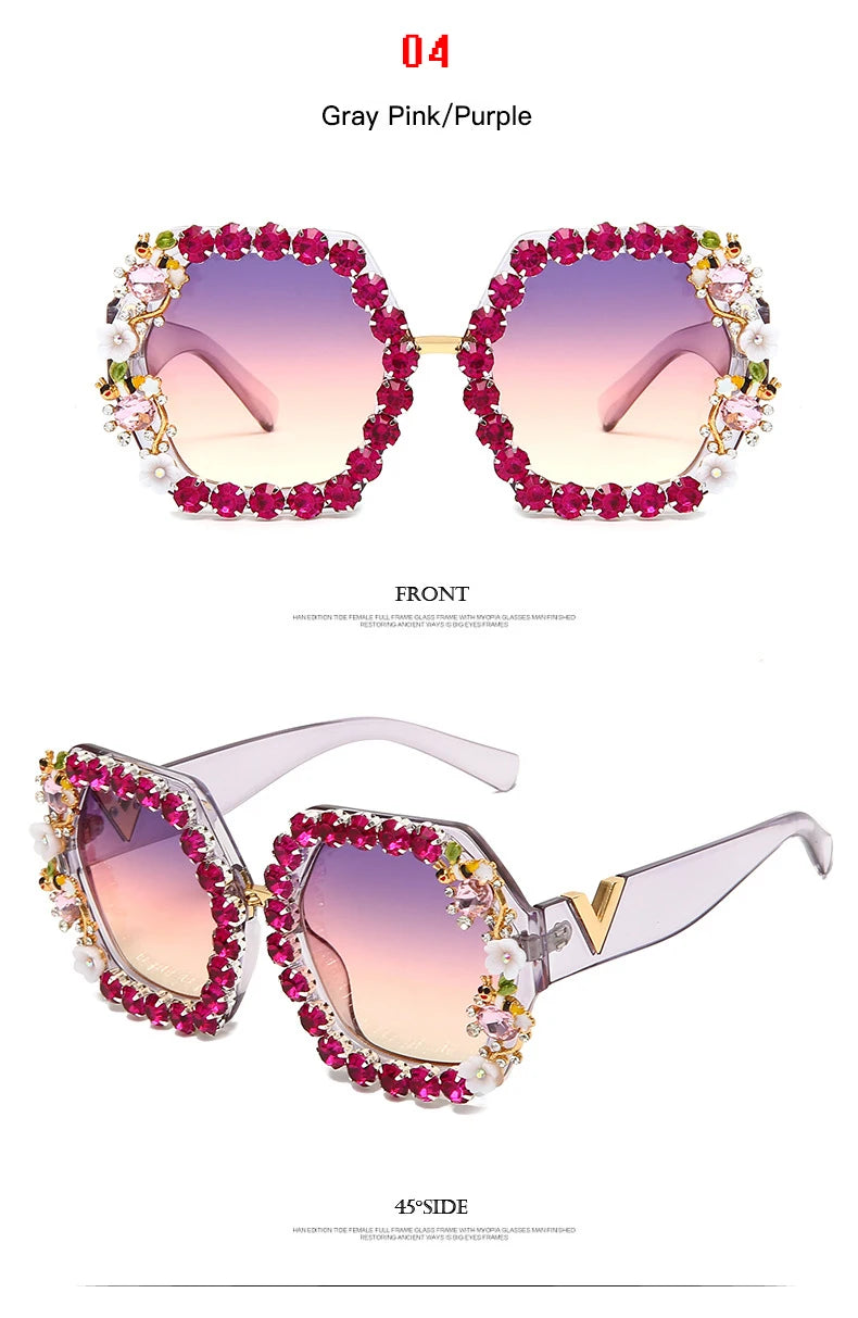 Stilvolle Diamant Blingbling Sonnenbrillen für Herren Damen mit Biene 2022 Luxusmarken Designer Strass Sexy SonnenbrillenDamen
