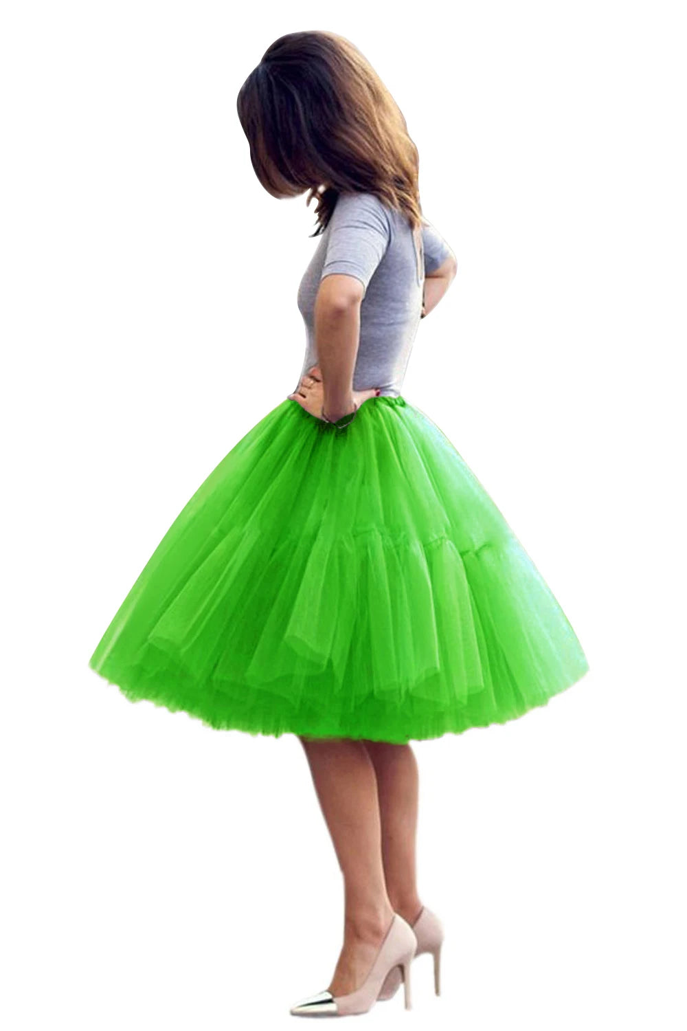 Multi-layer Tulle Tutu Skirts Fuchsia 6 Layers Fluffy Petticoat Underskirt Princess Ball Gown Women Halloween Party Skirt