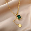 Double Layer Hollow Clavicle Chain Stainless Steel Necklace For Women Punk Hip-Hop Streetwear Jewelry Dropshipping