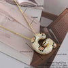 MHS.SUN Neue Leopard Bubble Buchstabenkette Vergoldet Chunky Bubble Zirkon 26 Initialen Anhänger Halskette Frauen Modeschmuck