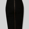 16 Colors Sexy Solid Zipper Orange Blue Black Red Bandage Skirt Women Elastic Bodycon Summer XL XXL Pencil Skirts 58cm