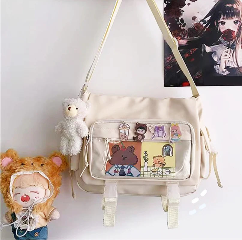 Y2K Waterproof Canvas School Bags Messenger Bag Women Handbags Student Shoulder Bag Fashion Large Capacity Crossbody Bag Itabag