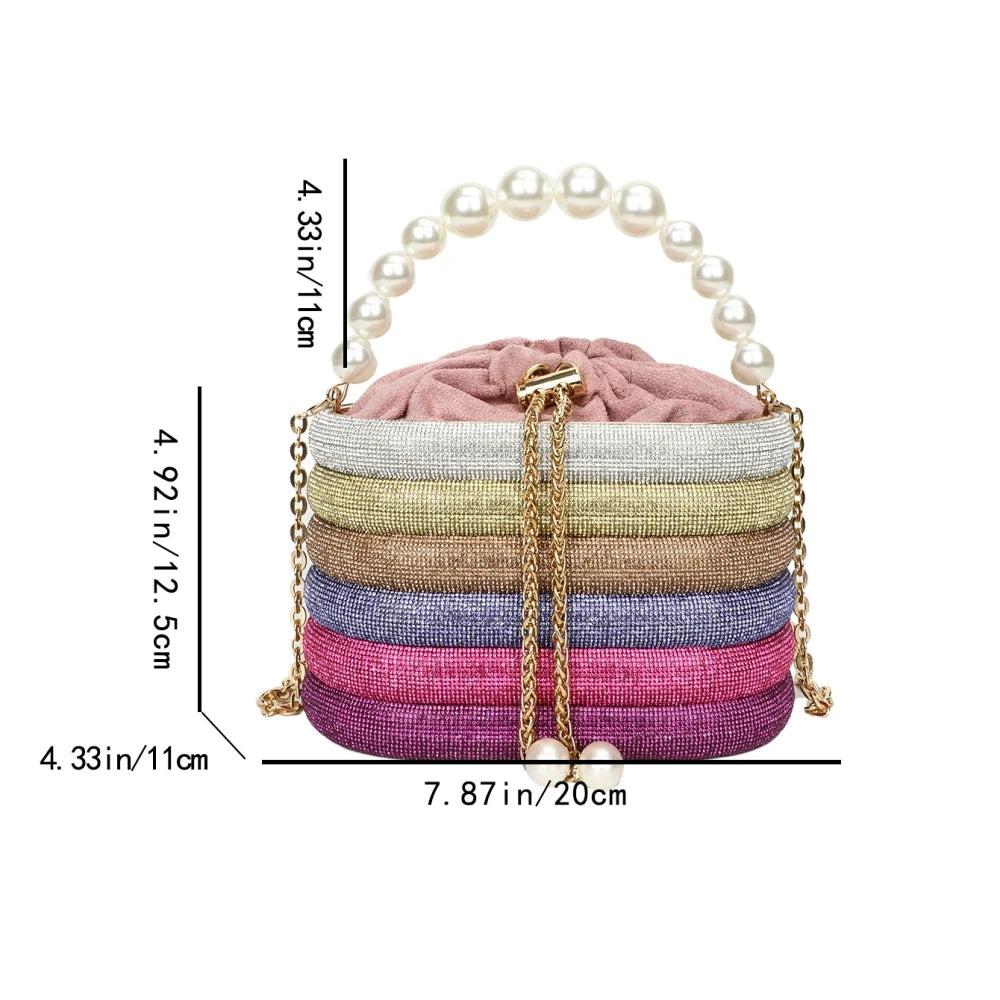 MOODS Luxury Evening Purses For Women Dazzling Pearl Beads Chain Crossbody Bag Dinner Party Clutch 2023 Luxury Designer Handbags