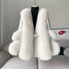 DEAT Fashion Temperament Thickened Fur Coat Cardigan Women Top-Quality Leather Patchwork Long Sleeve Jacket 2024 Winter 11SX023