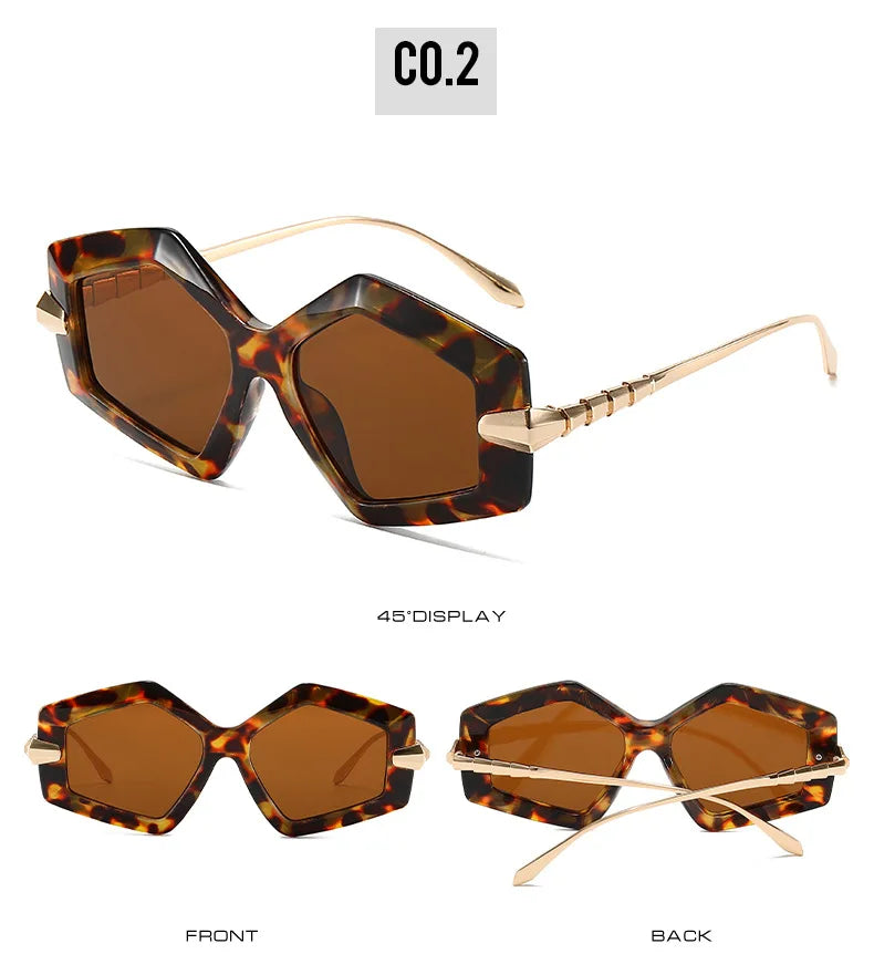 Neue einzigartige Damen-Fashion-Sonnenbrillen, Retro-Unikat-Gläser, spezielle Brillen, UV400, Herren-Punk, Oversize-Sonnenbrillen, UV400