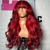 Honey Caramel Ombre Wig Layered Straight Lace Front Wig With Bangs Honey Blonde 13x4 HD Lace Wig Clearance Synthetic For Women