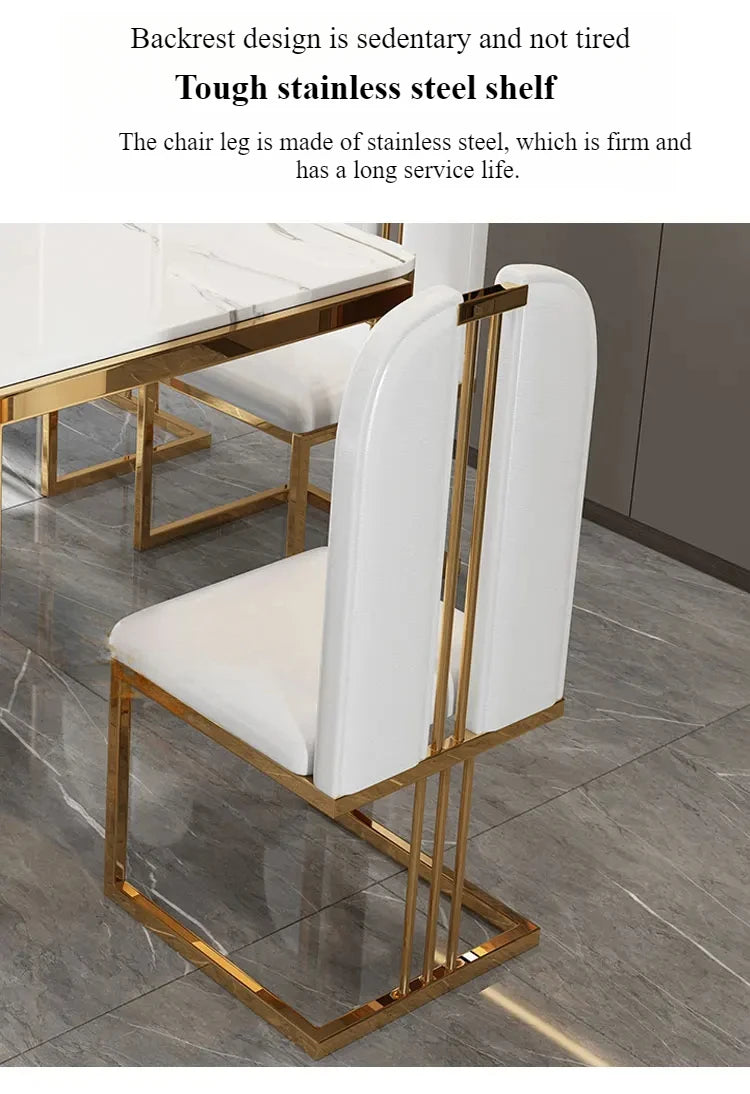 Einzigartige Luxus-Esstischstühle mit modernen Metallbeinen, rechteckiger Esstisch im platzsparenden nordischen Design, Mesa De Comedor Möbel