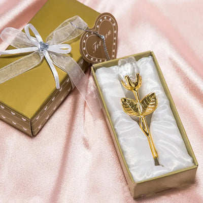 Valentinstag Geschenk Kristall Glas Rose Künstliche Blume Silber Gold Stiel Rosenblume Für Freundin Hochzeitsgeschenke Für Gäste