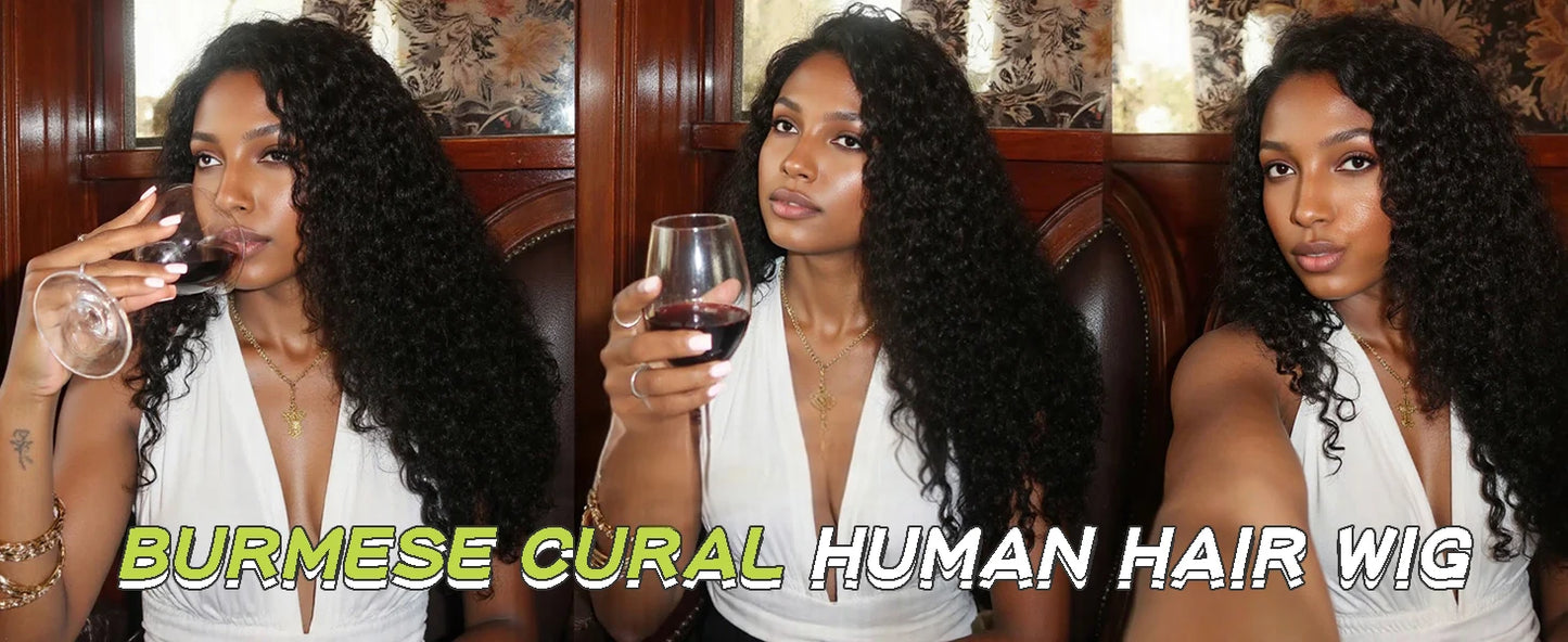 300% Density Burmese Curly 13x4 13x6 HD Lace Frontal Wigs Human Hair Deep Wave Glueless Wigs No Glue Curly Hair Wigs For Women