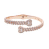 2025 New Iced Out Bling Opened Heart Flower Charm Bracelet AAA CZ Zircon Butterfly Bangle For Men Women Hip Hop Luxury Jewelry