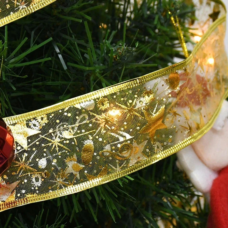 Weihnachtsdekoration LED-Band Lichter Weihnachtsbaumschmuck DIY-Spitzenschleifen Lichterkette Navidad Heimdekoration Neujahr 2023