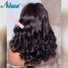 Newa Hair Human Hair HD Lace Wig With Bangs 5x5/7x5 HD Lace Closure Wig Natural Black Glueless Wigs Pre Plucked HD WIG For Women