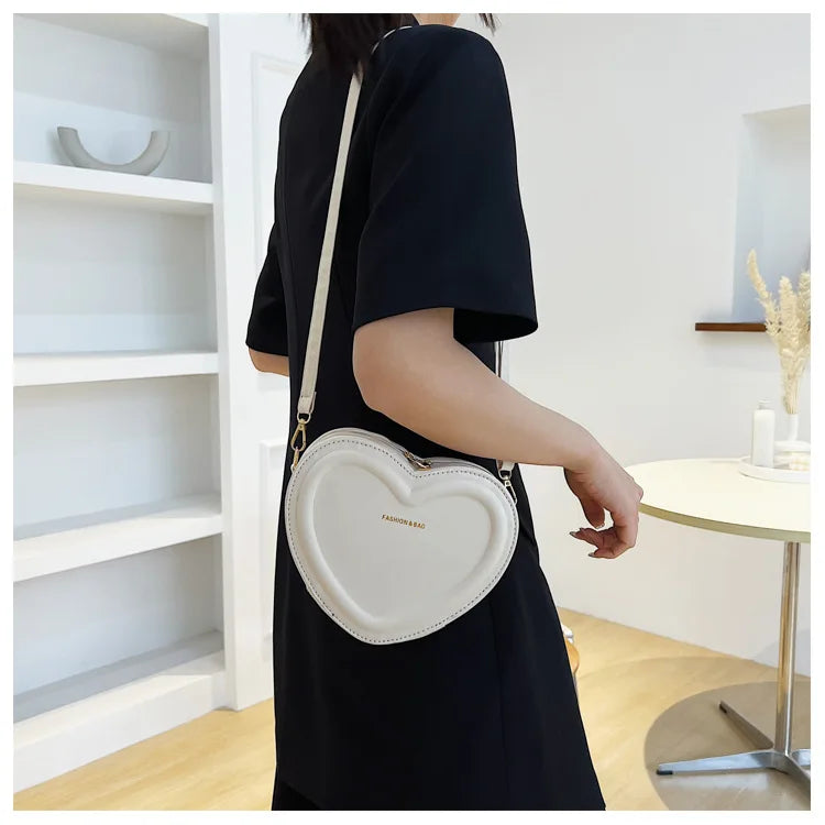 Fashion Heart Shape Crossbody Bags For Women New Solid Pu Leather Shoulder Bag Casual Ladies Handbags Designer Women Bags сумка