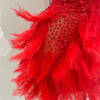 Women Luxury Rhinestones Pearls Feathers Halter Backless Short Dress Women Sexy Celebrate Birthday Dress Nightclub Stage Costume