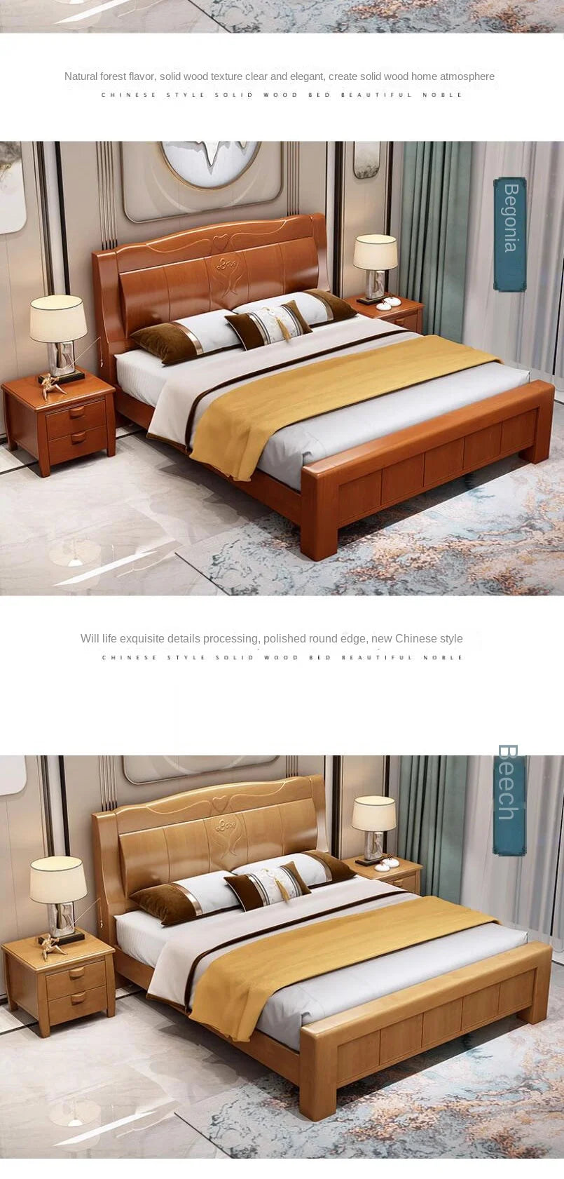 Europäisches Luxus-Schlafzimmer-Set, weich, modern, High-End-Aufbewahrung, Queen-Size-Schlafzimmer-Set, Holz, cool, Apartment, Möbel für Schlafzimmer