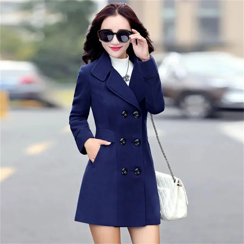 Woman Autumn Winter Jacket 2026 Wool Coats For Women Overcoat Double-breasted Woolen Jackets For Women Outerwear
