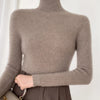 Damen Rollkragen-Basics Kaschmirpullover Herbst Winter Pullover 100% Merinowolle Strickwaren Damen Weicher schmaler Strick Neuer Top