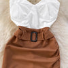 Mode-Trägerkleid Sexy Kontrastfarben-Patchwork Damenkleider Unregelmäßiges Hüftwickelkleid Büro-Dame Koreanische Ropa Mujer
