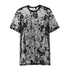 Summer Men's Clothing Mesh Lace Knit T-shirt Streetwear Hollow-Out O Neck Sweater Short Sleeve Tees Rose Printed Luxury Knitwear