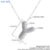 MHS.SUN Hochwertige Bubble Initialenkette Buchstabe A-Z Silberfarbene Zirkon 26 Initialen Ballon Anhänger für Damen Herren Schmuck