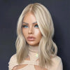 Ombre Blonde 13X4 Transparent Lace Front Echthaarperücke Brauner Ansatz Loose Wave Aschblond 4x4 Closure Perücke vorgezupft