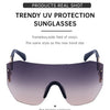 Oversized Shield Rimless Punk Sunglasses Women 2024 Luxury Brand Fashion Winged Sun Glasses For Ladies Shades Eyewear UV400