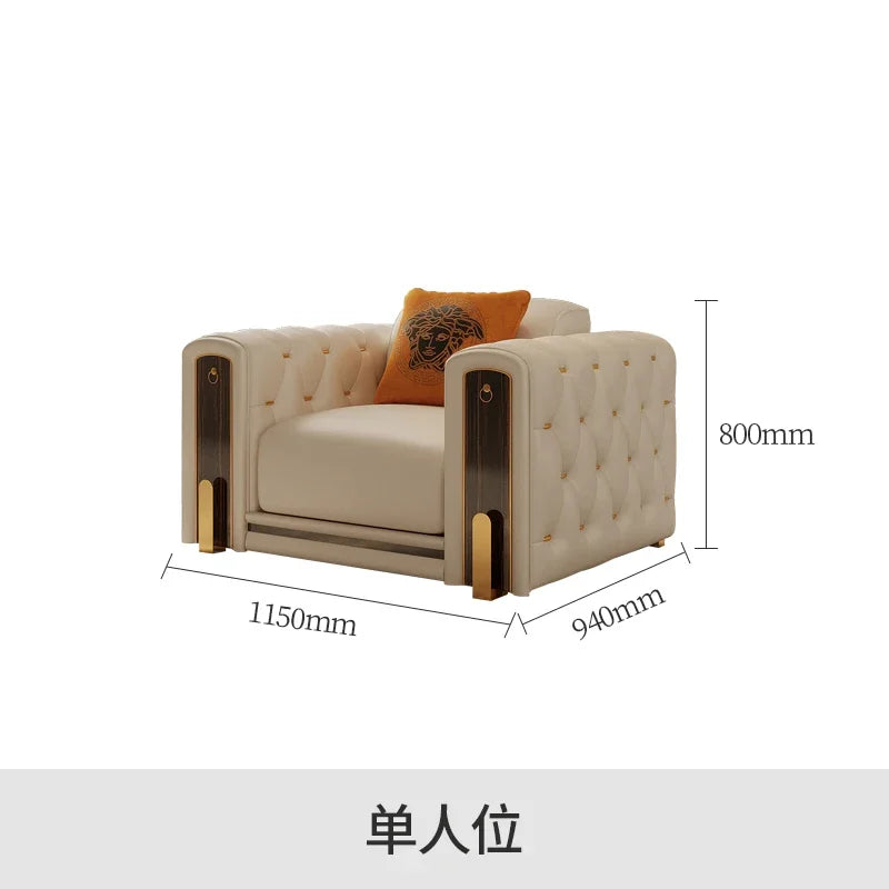 Elegant Luxury Modern Sofa Designs Royal Set Designer Leather Sofa Lounge Loveseat Divano Soggiorno Living Room Furniture