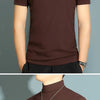 Men's Modal High Neck Short Sleeve T-Shirt Bottoming Shirt Silk Model Golf Wear Luxury Clothing Men's T-Shirt Bottoming Shirt
