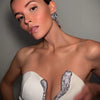 Sexy Rhinestone Mini Skirt Sets Women Strapless V-neck Backless Tube Vest Tops Hip Package Skirts 2025 Summer 2 Pieces Outfits