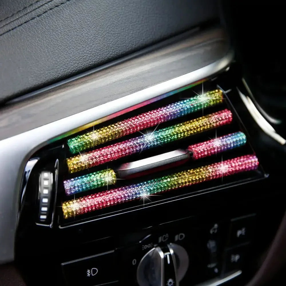 10 Stücke Diamant Auto Klimaanlage Outlet Streifen Bohrer U Form Strass Clip Dekoration Glänzende Kristall Trim Streifen Auto Zubehör