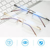 Men Blue Light Blocking Reading Glasses Women Dimond Cutting Rimless Eyeglasses Frame Anti Fatigue Hyperopia Presbyopic Eyewear