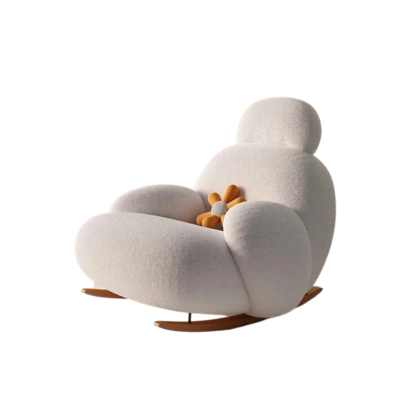 Fluffy White Wohnzimmerstuhl Modern Niedlich Boden Ergonomischer Wohnzimmerstuhl Lounge Relaxsessel Möbel Salon Home Möbel
