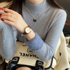 Damen Rollkragenpullover Winter 2025 Retro Rot mit Samtfutter Verdickter Innerer Thermostrickboden
