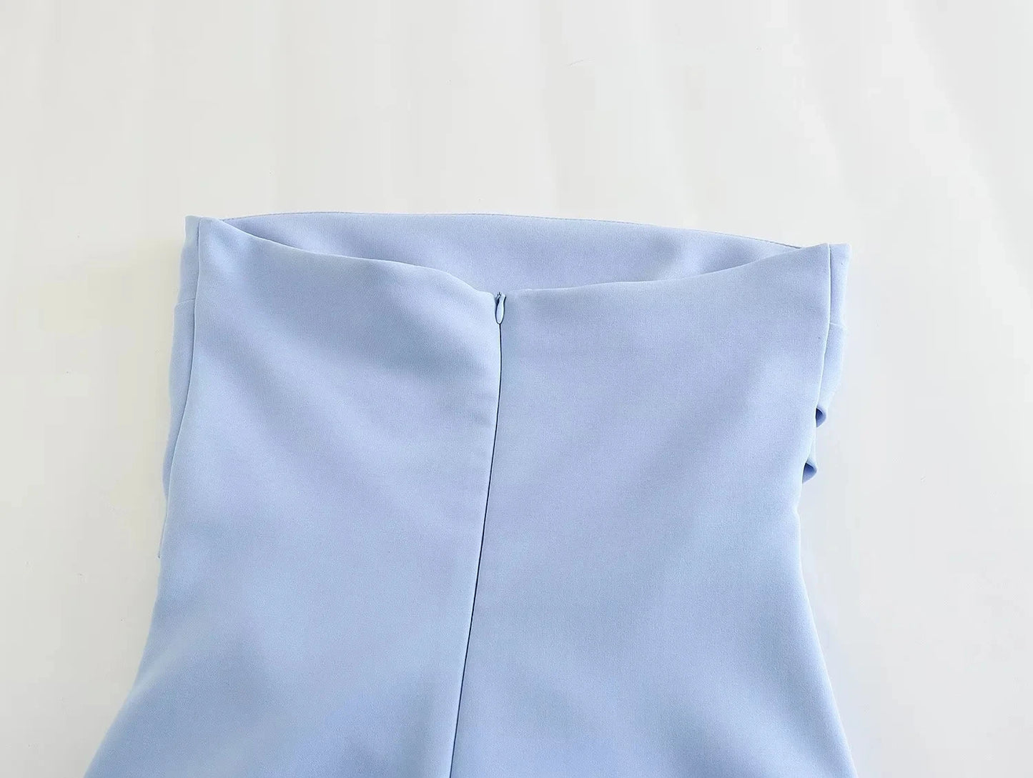 TRAF Damenkleid schulterfrei Korsett Kurze Kleider Gerafftes rückenfreies blaues schwarzes weißes Kleid Damen sexy Bodycon Partykleider