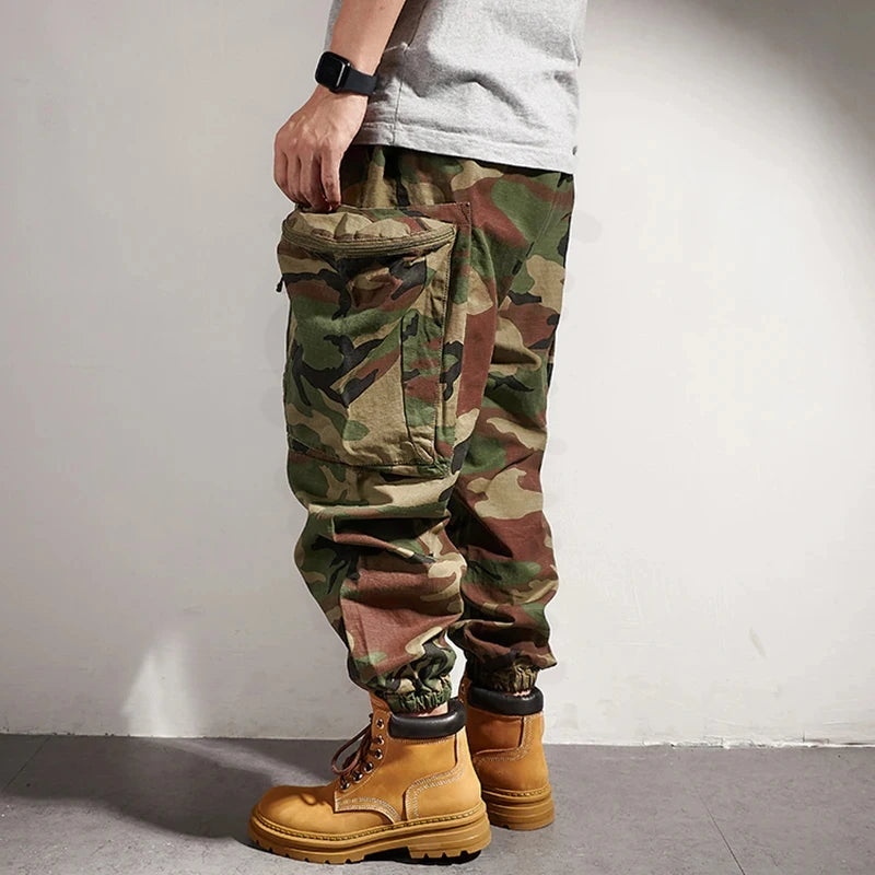 Plus Size American Outdoor Function Camouflage Tactical Cargo Pants Men Trousers Japanese Harajuku High Quality Baggy Joggers