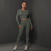 2Pcs Women Sets Energy Seamless Gym Suits Bubble Butt Sports Pants+Long Sleeve Shirts Push Up Running Sets Tracksuits Tights Set