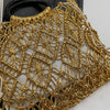 MOODS Handmade Woven Design Round Handle Handbags For Women Eco-friendly Craft Paper Hollow-out Luxury Designer Top-handle Bags