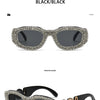 Fashion Square Sunglasses for Women Rectangle Brand Shades Sun Glasses Bling Diamond Eyeglasses Uv400 Glittering Accessories
