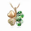 TRPOPSYN Crystal 4 Four Leaf Leaves Clover Pendant Necklaces Lover Birthday Gift Quality Fashion Jewelry Dropshipping Charm Girl