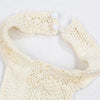 Sexy White Lace Women Dress Turtleneck Tassel Sleeve Slim Naked Waist Hollow Out Long Dress Summer Beach Female Knit Robe