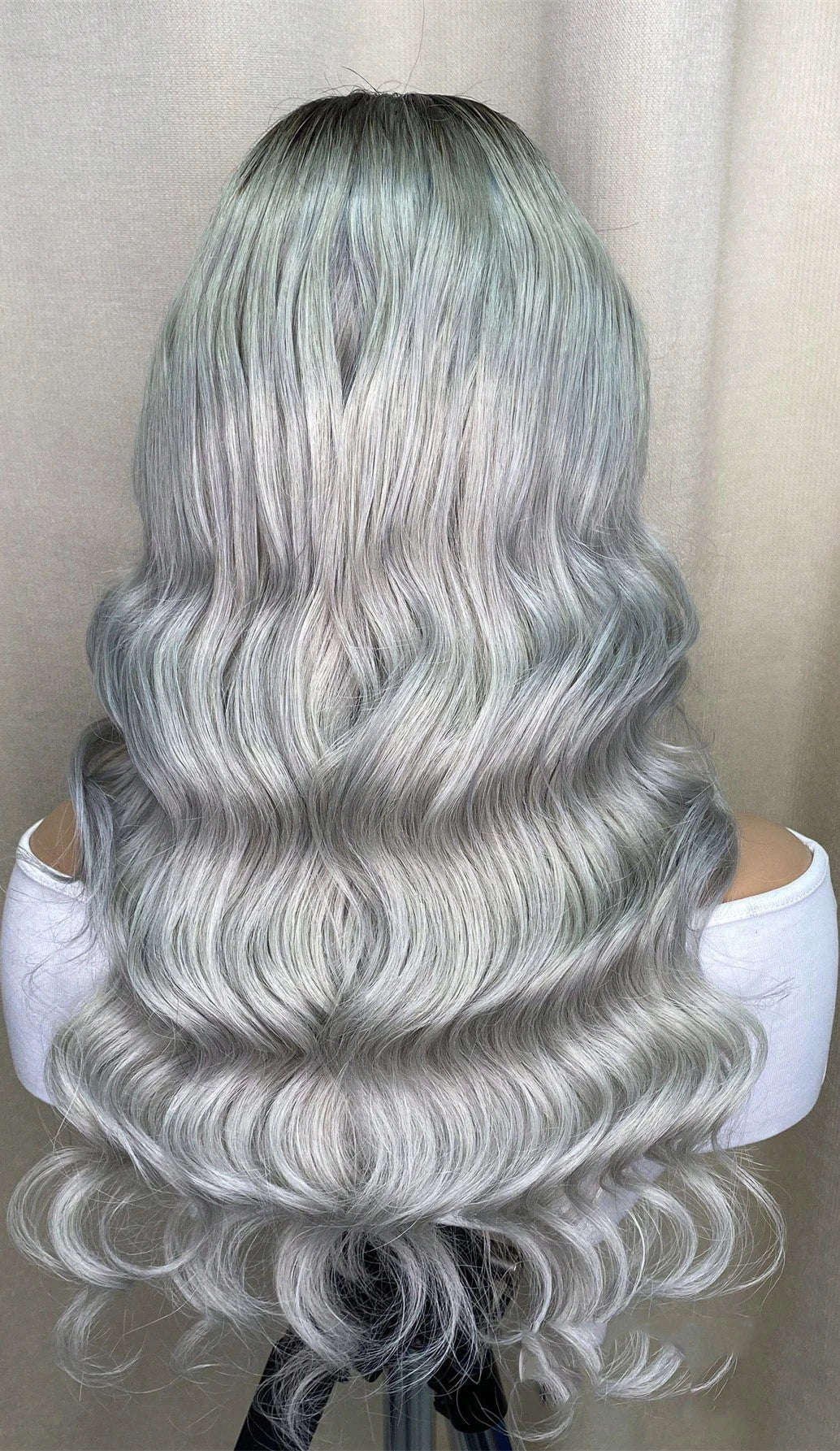 1B Grau Body Wave Transparent Lace Front Perücken Echthaar Vorgezupft 150 Dichte 1B Grau Echthaar 13×4 Front Perücken für Damen