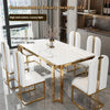 Einzigartige Luxus-Esstischstühle mit modernen Metallbeinen, rechteckiger Esstisch im platzsparenden nordischen Design, Mesa De Comedor Möbel