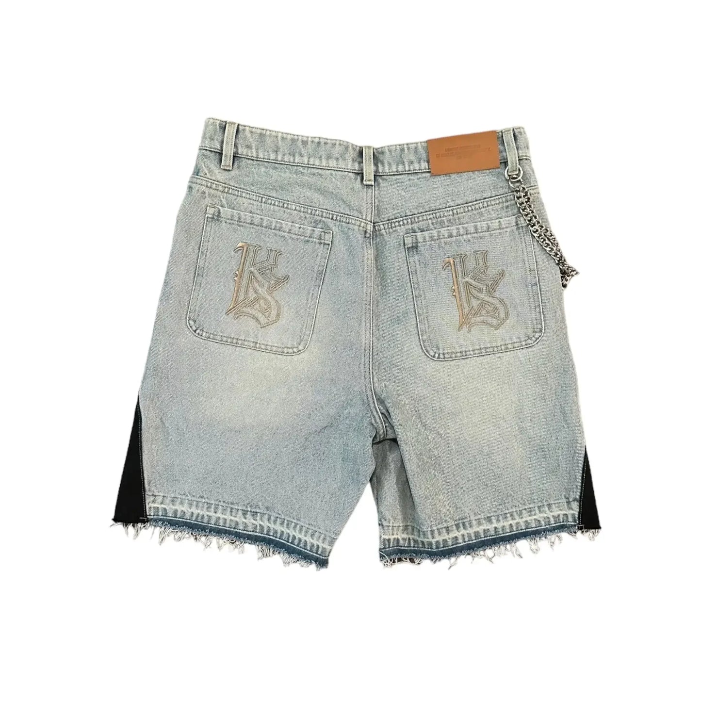 Retro Blaue Streetwear Patchwork Denim Shorts Y2K Jeans Herren Damen Hip Hop Cartoon Grafiken Lose Camo Denim Fitness Freizeit Shorts