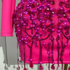 Glitzernde Kristallketten Perlen Langarm Minikleid 2025 Damen Geburtstag Abendparty Nachtclub Outfit Sängerin Hochzeitskostüm