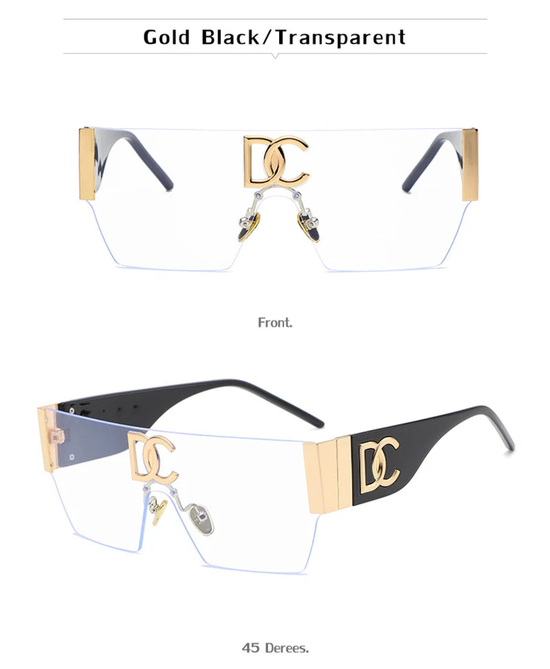 Neue 2024 Luxus Designer Square Sonnenbrillen Frauen Mode Trendy Punk Sonnenbrille Damen Farbverlauf Shades Brillen Oculos UV400