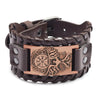New Retro Wide Leather Pirate Compass Bracelet Men's Bracelet Celtic Viking Jewelry Compass Bracelet Accessories Party Gifts